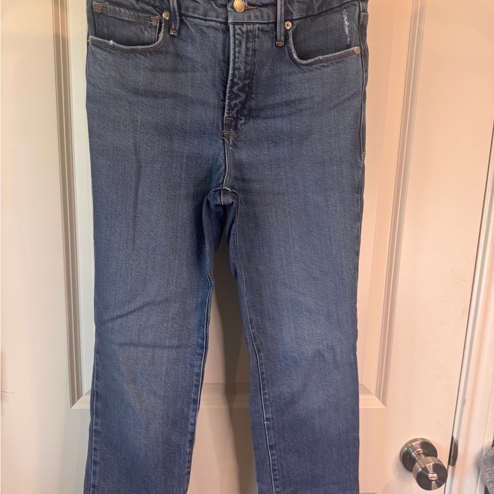 Good American Blue Straight Leg Jeans